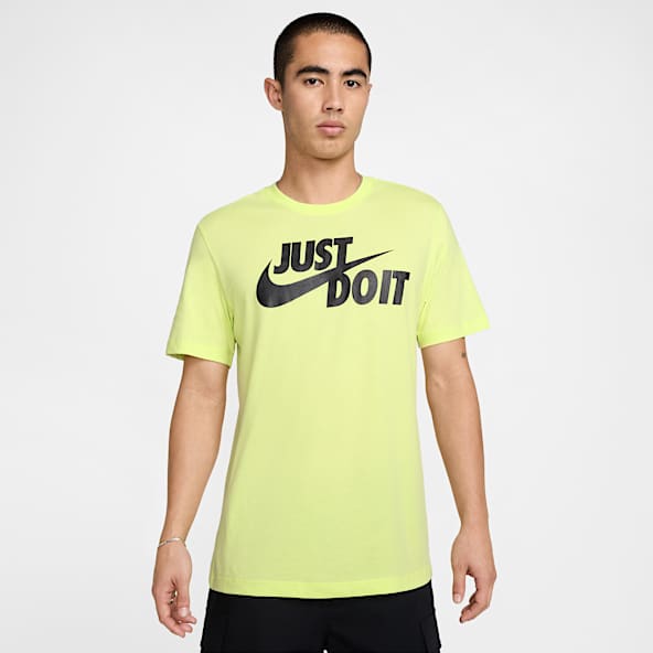 Mens Yellow Tops T Shirts. Nike